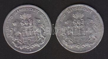 Német Birodalom/Weimari Köztársaság/Hamburg 1923. 200.000M Alu (2x) T:2,2- / Germany/Weimar Republic 1923. 200.000 Mark Alu C:XF,VF