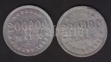 Német Birodalom/Weimari Köztársaság/Hamburg 1923. 200.000M Alu (2x) T:2,2- /
Germany/Weimar Republi...