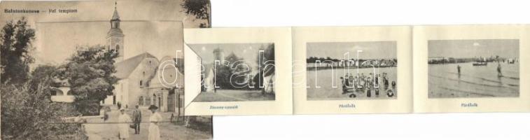 Balatonkenese Református templom (vasútállomással) leporellocard