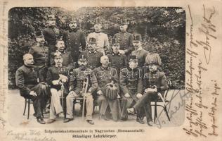 Nagyszeben military school, board of teachers group photo
