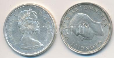 Nagy Britannia 1945. 1Sh Ag "VI.György" T:2 + Kanada 1967. 25c Ag "Jubileum" T:2 / Great Britain 1945. 1 Shilling Ag "George VI" C:XF + Canada 1967. 25 Cents Ag "Confederation Centennial" C:XF