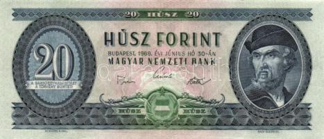 1969. 20Ft (5x) színváltozatok is köztük T:II