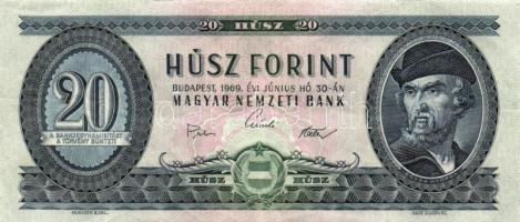 1969. 20Ft (5x) színváltozatok is köztük T:II