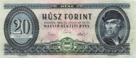 1969. 20Ft (5x) színváltozatok is köztük T:II