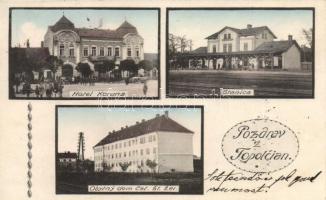 Nagytapolcsány with Hotel Korona and railway station