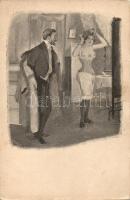 4 db századfordulós erotikus képeslap