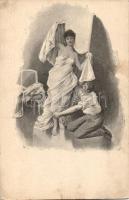 4 db századfordulós erotikus képeslap