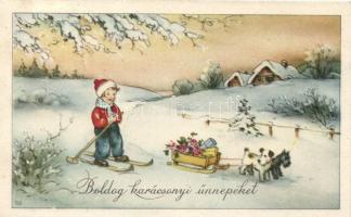 4 db régi karácsonyi üdvözlőlap közte lithok