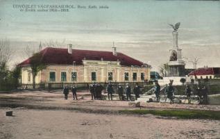 Vágfarkasd Catholic school and military monument