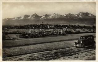 Tátra from Poprád with automobile