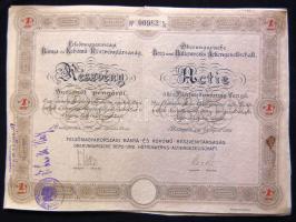 1926. "Felsőmagyarországi Bánya- és Kohómű Részvénytársaság" részvénye 25P-ről, német és magyar nyelven