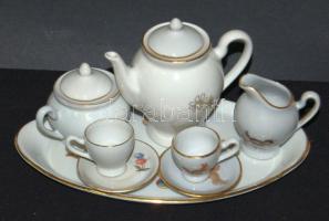 8 darabos mini porcelán baba teázó készlet / Chinaware doll tea set