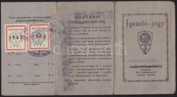 Magyar Tűzharcos Szövetség igazoló jegye, frontharcos jelvény viselésére