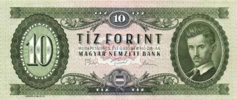 1975. 10Ft (2x) egymáshoz közeli sorszámmal T:I