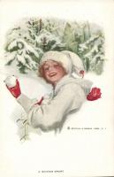 6 db háború előtti, jó minőségű művészi, szignós Hölgyek motívumlap, több jó művésszel (Usabal, Barb...