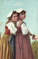 12 db háború előtti, jó minőségű Folklór lap, lithokkal / 12 Folklore postcards