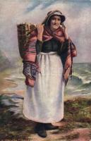 12 db háború előtti, jó minőségű Folklór lap, lithokkal / 12 Folklore postcards