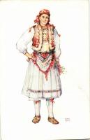 12 db háború előtti, jó minőségű Folklór lap, lithokkal / 12 Folklore postcards