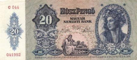 1932. 50P (2x) kétféle színű sorszámmal T:II+ + 1941. 20P (3x) kettő alacsony sorozatszámú T:II