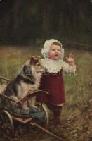 14 db háború előtti, jó minőségű Művész lap, lithokkal / 14 Art postcards