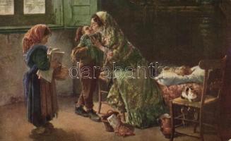 10 db háború előtti, jó minőségű Művész lap / 10 Art postcards