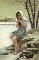 10 db háború előtti, jó minőségű Művész lap / 10 Art postcards