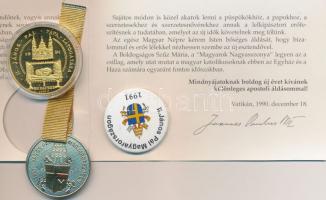 1991. "II. János Pál Pápa látogatása-Budapest" aranyozott fém emlékérem, Szign:Lebó F. T:P...