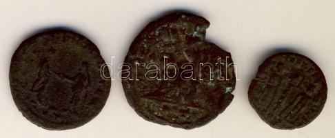 Római Császárság 3db különféle follis T:3