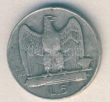 Olaszország 1929. 5L Ag "Viktor Emanuel" T:2/2- / Italy 1929. 5 Lire Ag "Vittorio Emanuele" C:XF/VF