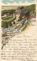 1898 Budapest XII. Svábhegy villamos litho (levágot /  cut)