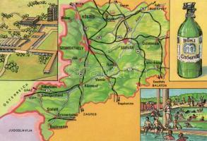 32 db nagyrészt használatlan modern térképes képeslap