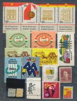 1909-1983 395 db (344 klf) magyar és külföldi levélzáró bélyeg, ívek, összefüggések is (segély, ünne...