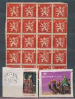 1909-1983 395 db (344 klf) magyar és külföldi levélzáró bélyeg, ívek, összefüggések is (segély, ünne...