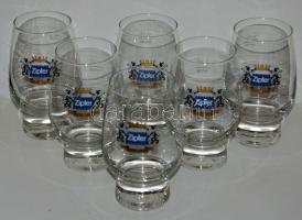6 darabos szép formájú Zipfer feliratú söröspohár készlet