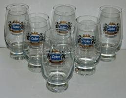 6 darabos szép formájú Zipfer feliratú söröskorsó készlet