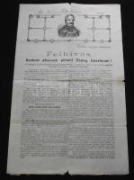 1907 Kitöltött gyűjtőív a zalaegerszegi Csány-szobor felállítására nyomtatványként elküldve