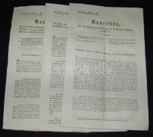 cca 1830 Egészségügyi tárgyú rendeletek a tartományok részére 4 vékony füzetben. jó állapotban. / Orders regarding helath and hospitals in 4 booklet