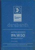 Javítási kézikönyv IFA W50 típusú tehergépkocsihoz részletes műszaki rajzokkal és adatokkal, a Veb IFA-Automobilwerke Ludwigsfelde kiadásában, szép állapotban
