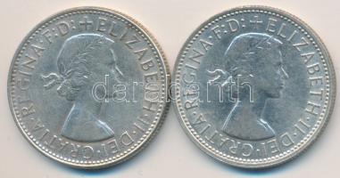 Ausztrália 1960-1963. 1Fl Ag (2x) T:2 / Australia 1960-63. 1 Florin Ag (2x) C:XF