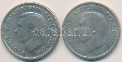 Ausztrália 1946. 1Fl Ag (2x) T:2- / Australia 1946. 1 Florin Ag (2x) C:VF