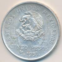 Mexikó 1951. 5P Ag "Kereskedelem - Mezőgazdaság - Ipar" T:2 / 
Mexico 1951. 5 Peso Ag &qu...