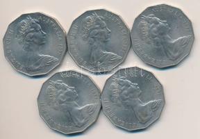 Ausztrália 1977. 50c "Ezüstjubileum" (5x) T:2 / Australia 1977. 50 Cents "Silver Jubilee" (5x) C:XF