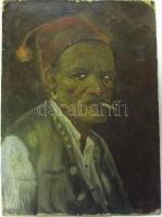 Fodor L. jelzéssel: Öreg bosnyák / old Bosnian, olaj-karton, 25x35 cm