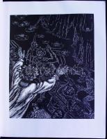 1977 Gy. Szabó Béla (1905-1985) Isteni színjáték 20 fametszetet tartalmazó nagyalakú mappa (Dacia, K...