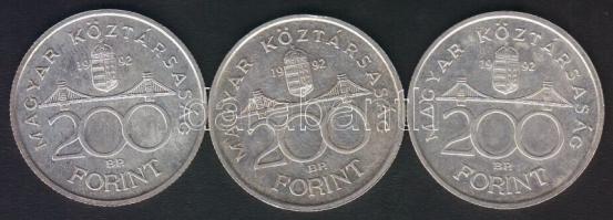 1992. 200DFt Ag "MNB" (3x) T:1-,2