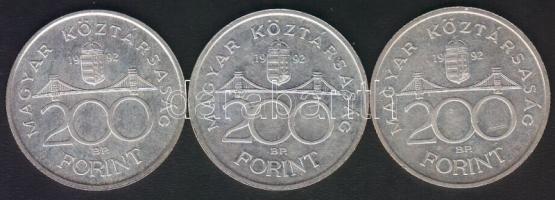 1992. 200DFt Ag "MNB" (3x) T:2