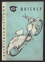 NSU Quickly típusú motorkerékpár használati útmutatója részletes műszaki rajzokkal és adatokkal, szép állapotban, német nyelven