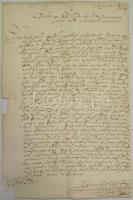 1735 Cito, cito, citissime levél Simonyi Ferenc földbirtokostől Simonyról Körmöcbányára / Cito, cito, citissime (ugrent letter) from Partizánske to Cremnitz