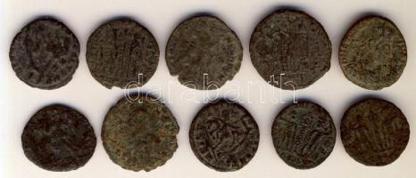 10db többféle római follis T:vegyes