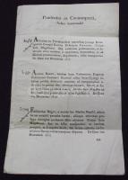 1813 Helytartótanácsi leirat József nádor, Latinovics János, Bodor Mihály saját kezű aláírásaival / ...